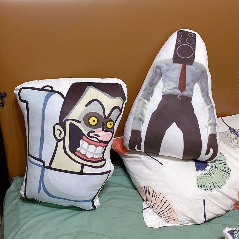 35 60cm Skibidi Toilet Plush Pillow Cartoon Toilet Man And Surveillance Man Stuffed Pillow Home Decor - Skibidi Toilet Plush