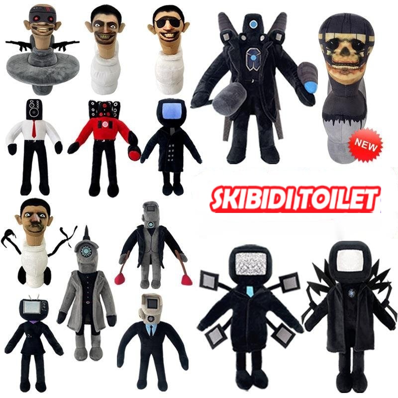 1 6 12PCS Skibidi Toilet Plush Toy titan Tv man Boss Toilet Cartoon Dolls Stuffed Soft - Skibidi Toilet Plush
